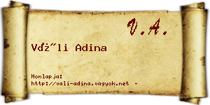 Váli Adina névjegykártya